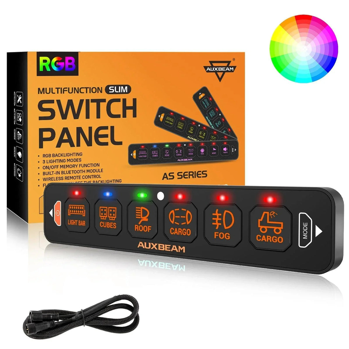 Auxbeam AS Series 6 Gang (AS-R60) RGB Slim Switch Panel