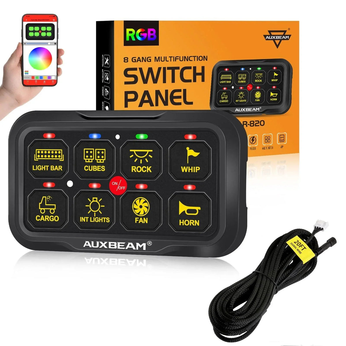 Auxbeam AR Series 6/8 Gang LED Switch Panel, Off Road Light Controller