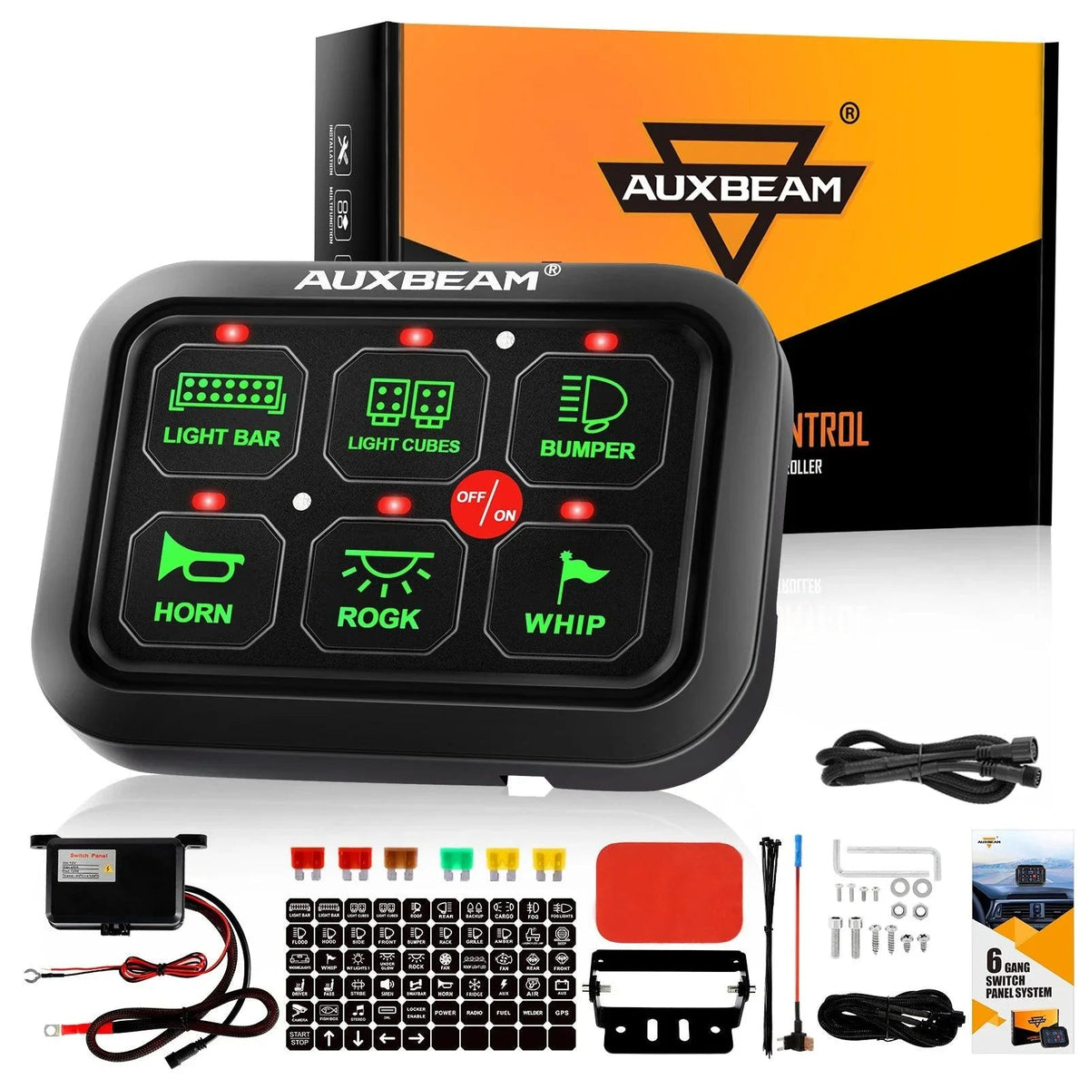 Auxbeam Single Series 6/8 Gang LED Switch Panel