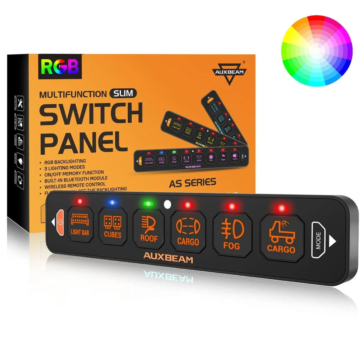 Auxbeam AS Series 4/6/8 Gang RGB Slim Switch Panel with APP&Remote Control