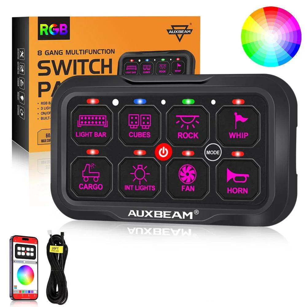 Auxbeam AR Series 6/8 Gang LED Switch Panel, Off Road Light Controller