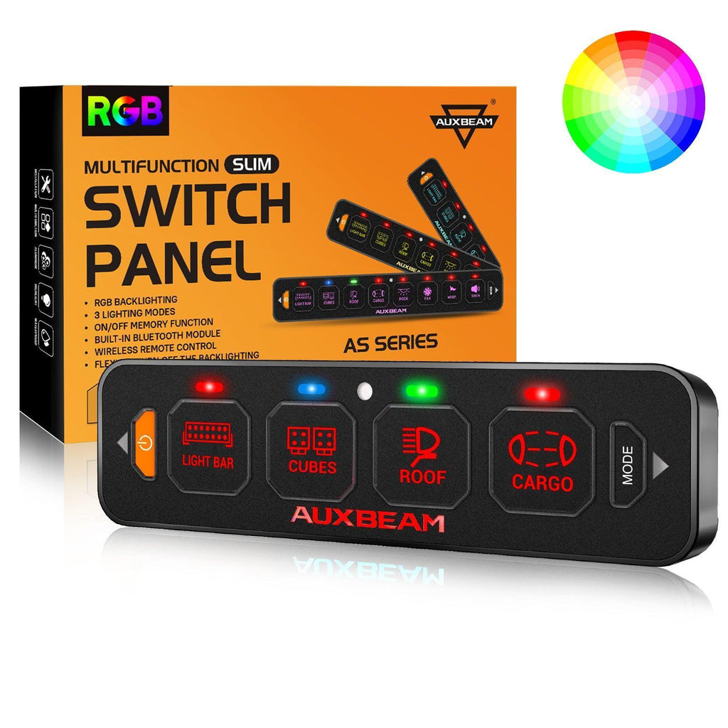 Auxbeam AS Series 4/6/8 Gang RGB Slim Switch Panel with APP&Remote Control