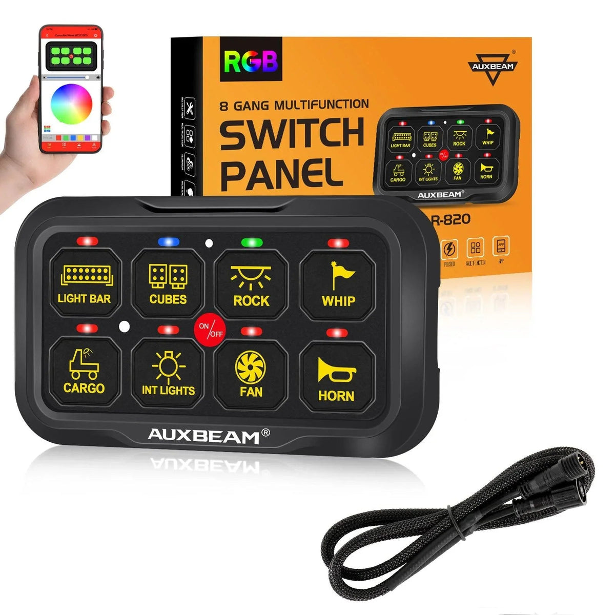Auxbeam AR Series 6/8 Gang LED Switch Panel, Off Road Light Controller