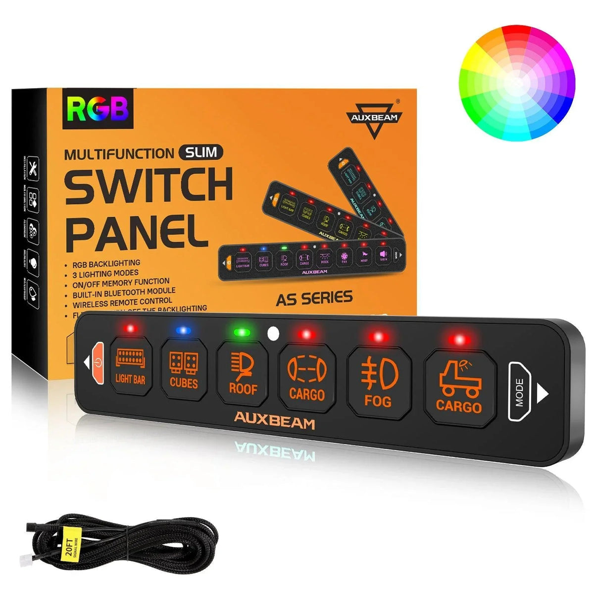 Auxbeam AS Series 6 Gang (AS-R60) RGB Slim Switch Panel