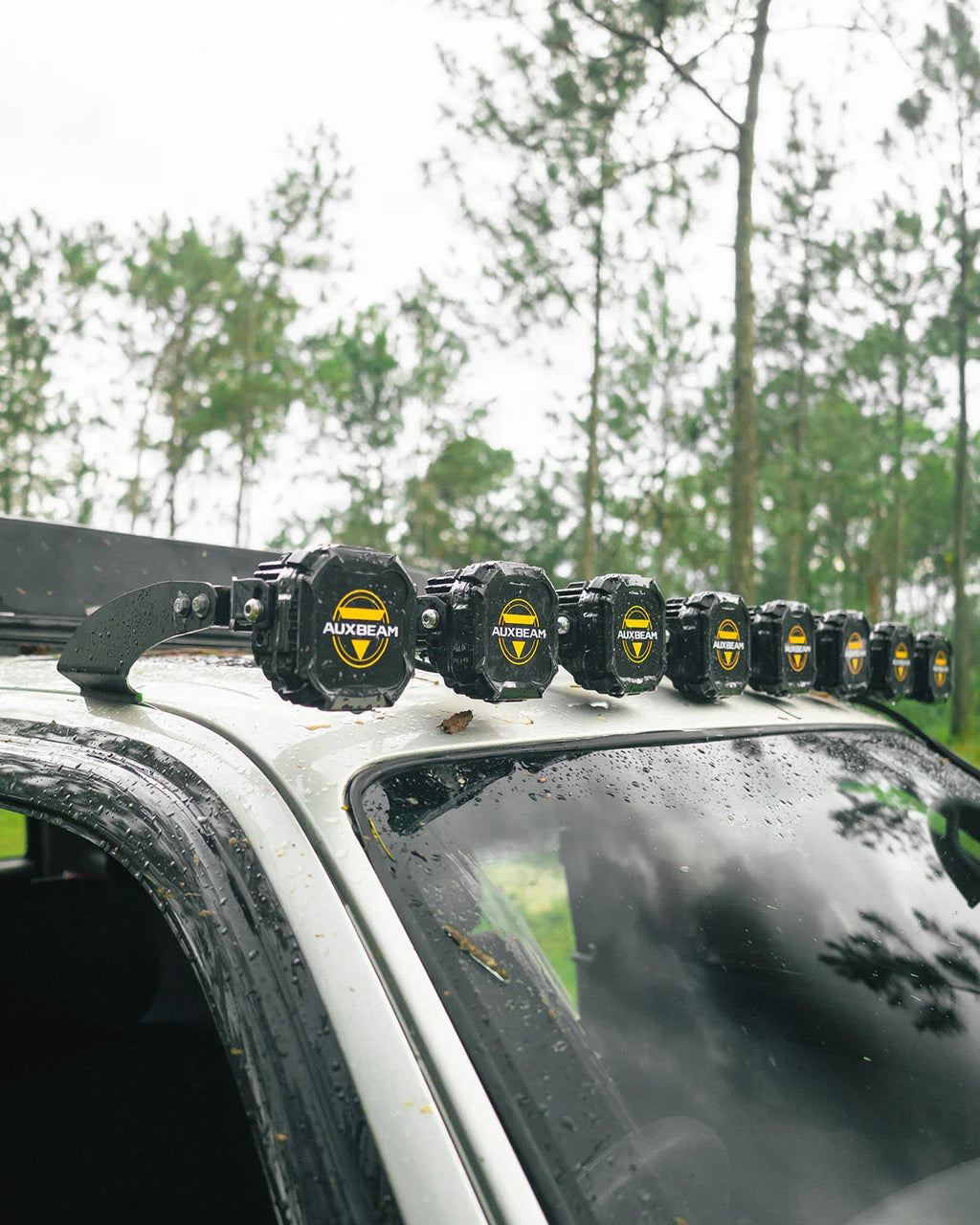CUBE-Z Series 4 Inch Flood LED Pod Lights Off Road Lights with White DRL & Amber Turn Signal Lights