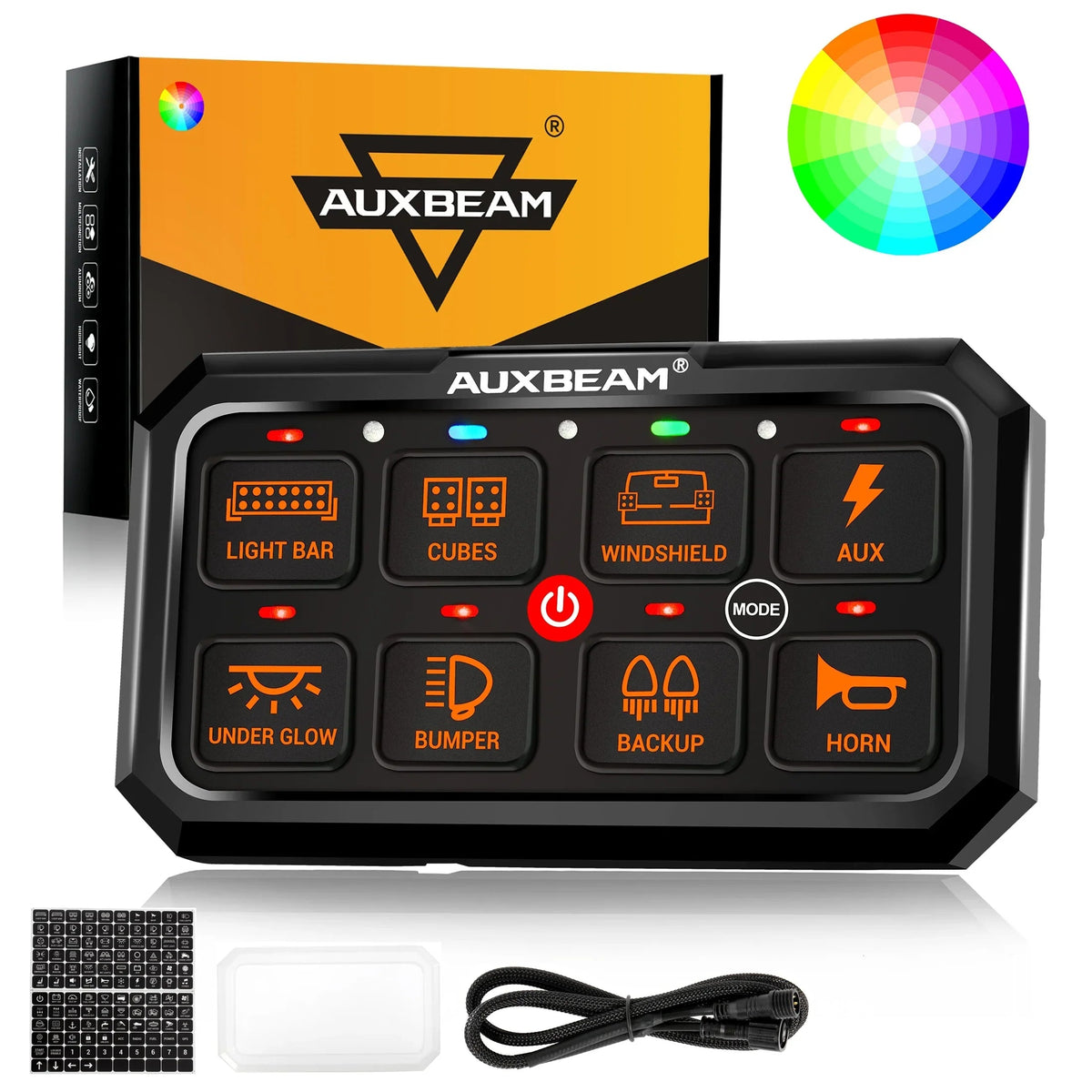 Auxbeam RGB Series 4/6/8/12 Gang LED Switch Panel
