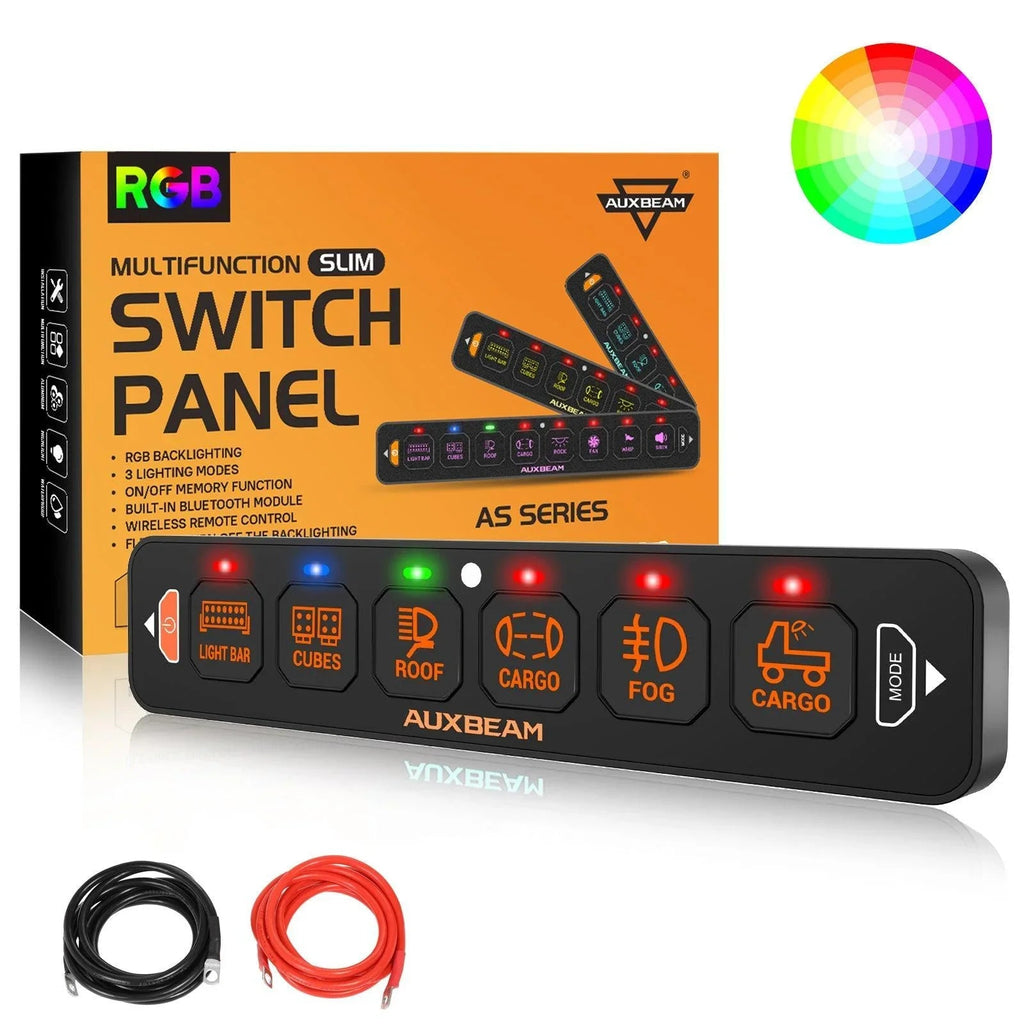 Auxbeam AS Series 4/6/8 Gang RGB Slim Switch Panel with APP&Remote Control