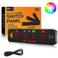 AS Series 4 Gang (AS-R40) RGB Slim Switch Panel, Toggle/ Momentary/ Pulsed Mode Supported(One-Sided Outlet)