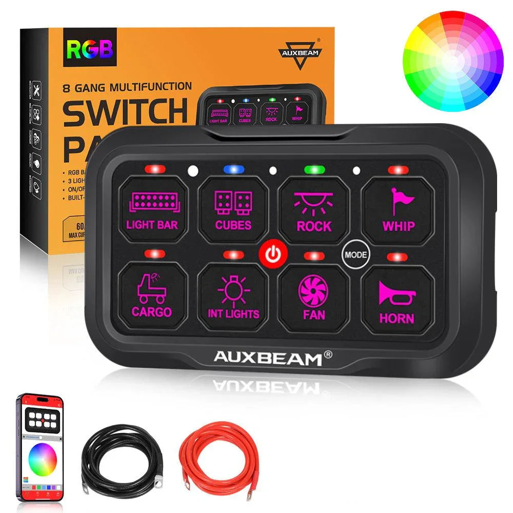 Auxbeam AR Series 6/8 Gang LED Switch Panel, Off Road Light Controller