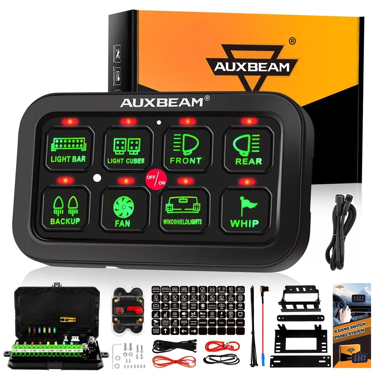 Auxbeam Single Series 6/8 Gang LED Switch Panel