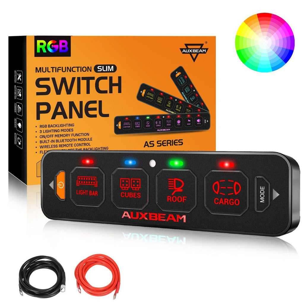 Auxbeam AS Series 4/6/8 Gang RGB Slim Switch Panel with APP&Remote Control