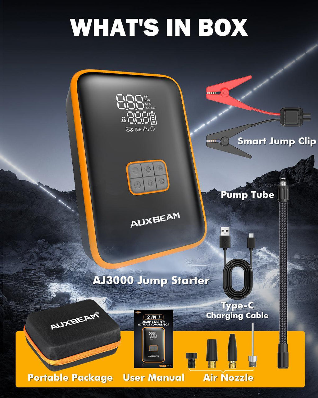 Auxbeam AJ3000 Series 3000A Jump Starter