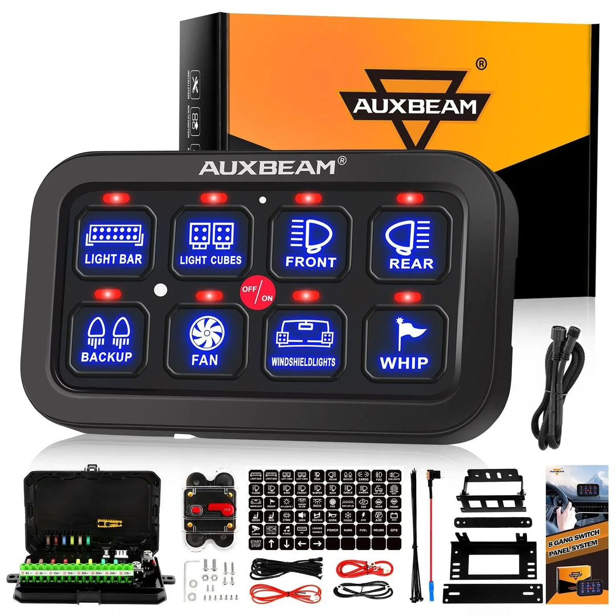 Auxbeam Single Series 6/8 Gang LED Switch Panel