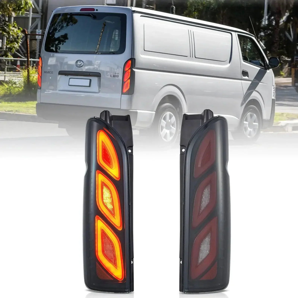 Vland LED Tail Lights Assembly for 2005-2018 Toyota Hiace 5th Gen (H200)