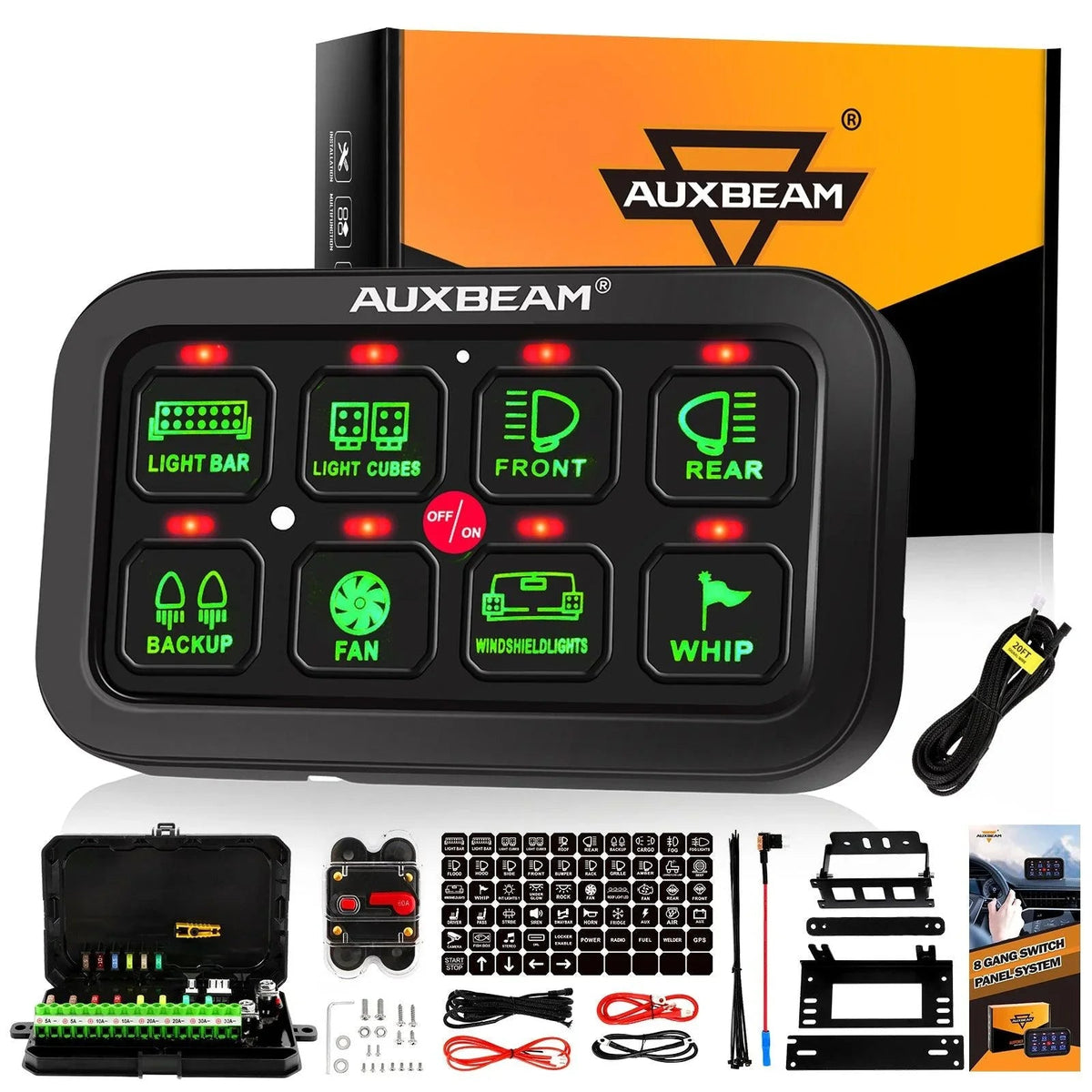 Auxbeam Single Series 6/8 Gang LED Switch Panel