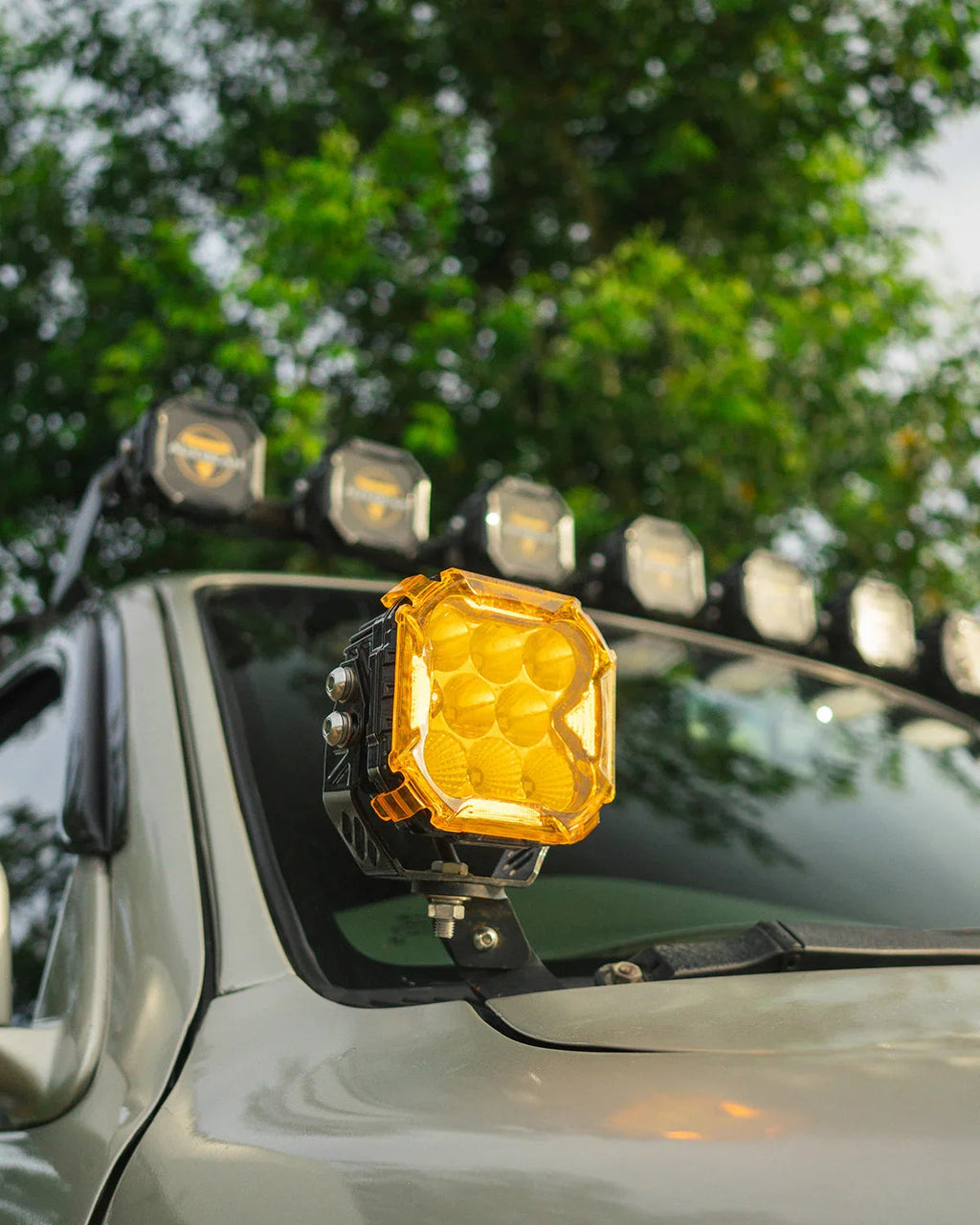 CUBE-Z Series 4 Inch LED Pod Lights Off Road Lights with White DRL & Amber Turn Signal Lights