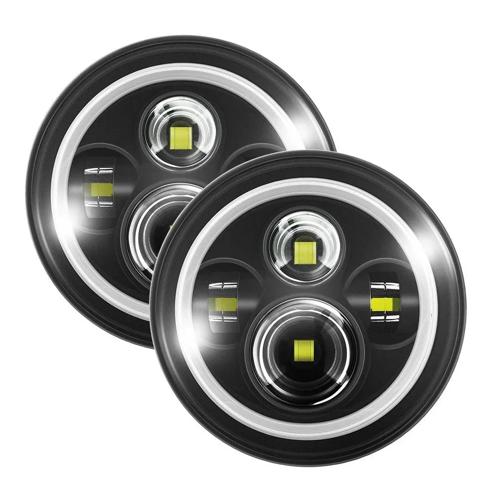 Auxbeam 7 Inch LED Headlight Replacement for Jeep Wrangler JK TJ LJ
