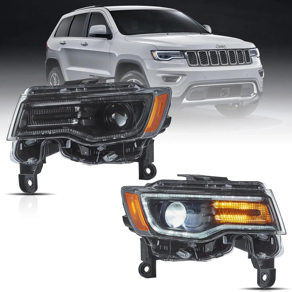 Vland LED Headlight Assembly Full LED for 2014-2022 Jeep Grand Cherokee (WK2)