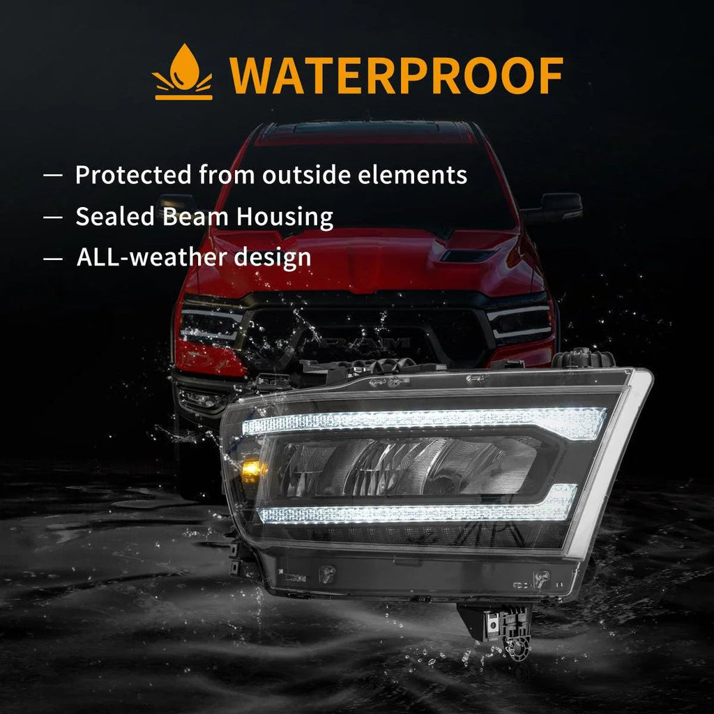 Vland LED Headlight Reflection for 2019-2023 Dodge Ram 1500 5th Gen (DT)