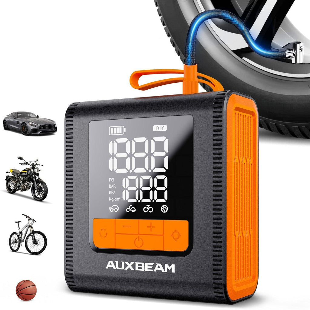 Auxbeam Model-H4 19mm Cylinder Portable Car Tire Inflator Air Compressor Pump