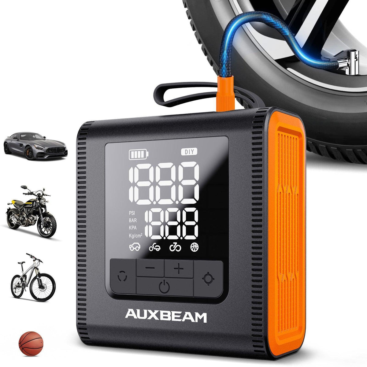 Auxbeam Model-H4 PRO 19mm Cylinder Portable Car Tire Inflator Air Compressor
