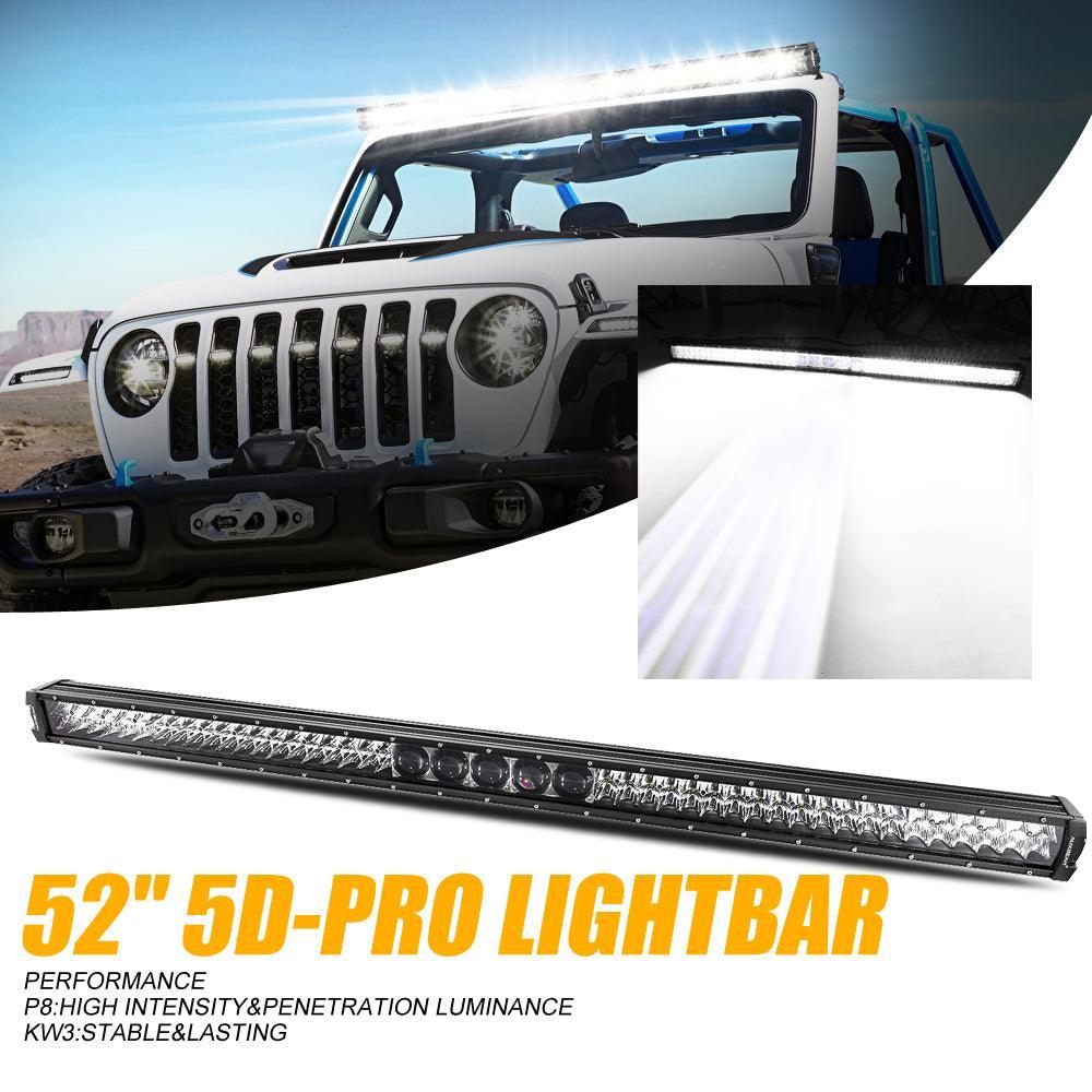 Auxbeam AR-800 RGB Switch Panel with APP+52 Inch 5D-PRO LED Light Bar