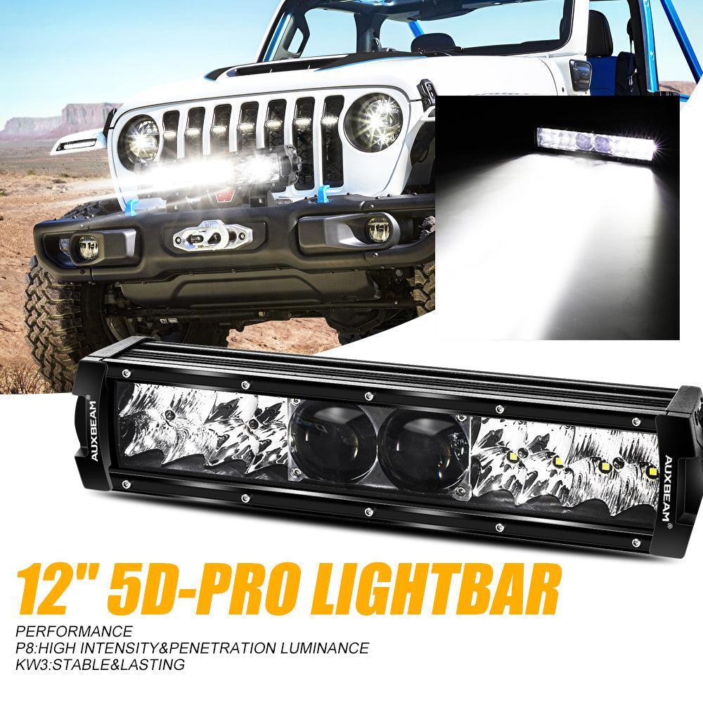 Auxbeam AR-800 RGB Switch Panel with APP+12 Inch 5D-PRO LED Light Bar