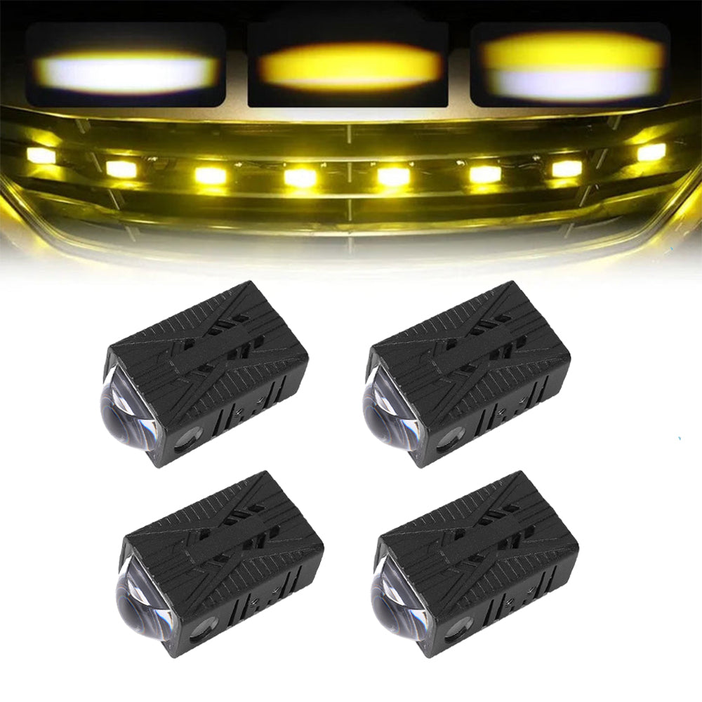 Auxbeam 0.66'' Dual-Color Bi-LED Grille Projector Lights – 6000K White / 3000K