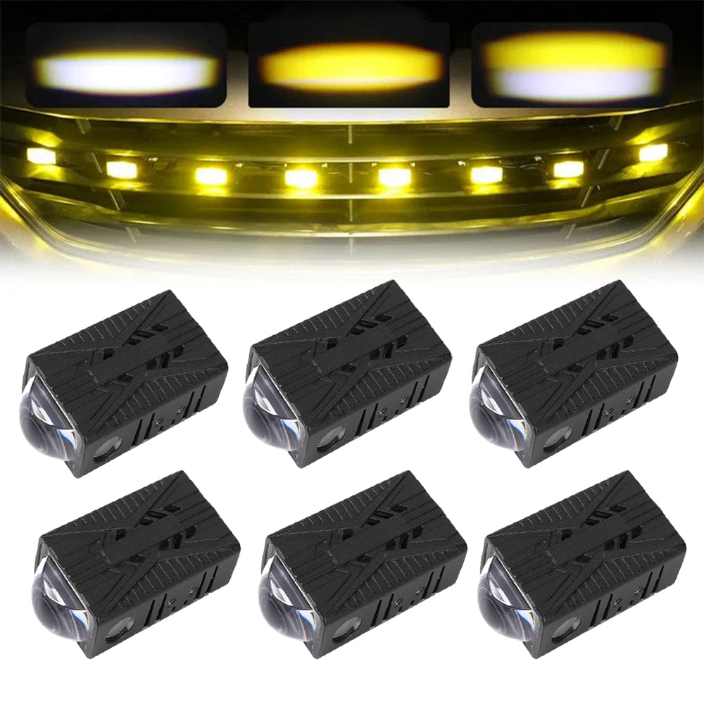 Auxbeam 0.66'' Dual-Color Bi-LED Grille Projector Lights – 6000K White / 3000K