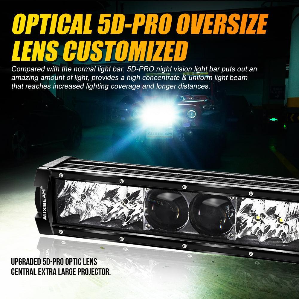 Auxbeam 12 Inch 5D-PRO Series Spot Beam Off Road Led Light Bar+Universal