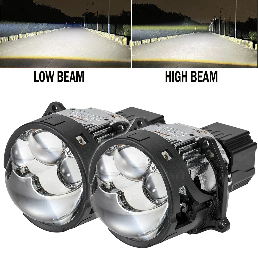 Auxbeam 3 Inch 158W Ultra-Brightness & Wider Light Pattern Triple Direct Bi-LED