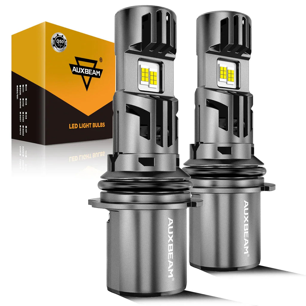 Auxbeam 9004/HB1 LED Headlight Bulbs Q50 Series Dual Turbo Fans 130W 2 Bulbs