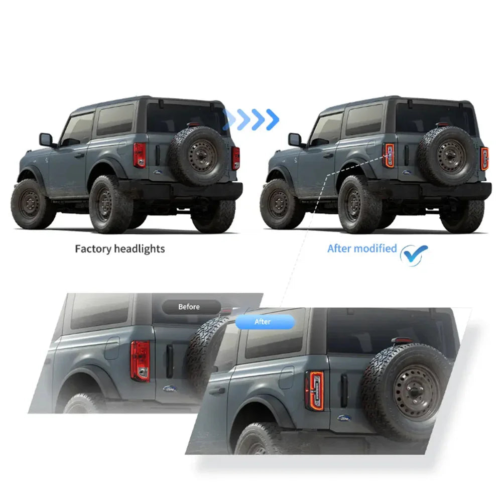 Vland LED Tail Lights Assembly for 2021-2024 Ford Bronco