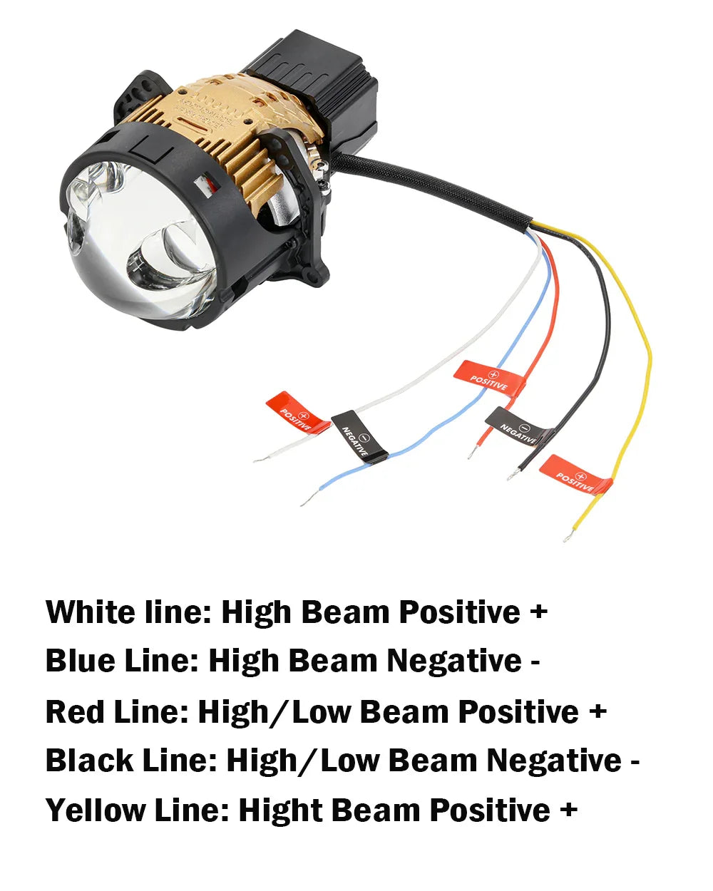 Auxbeam 3 Inch 170W 6000K Hyperboloid Bi-LED Projector Lens Headlight