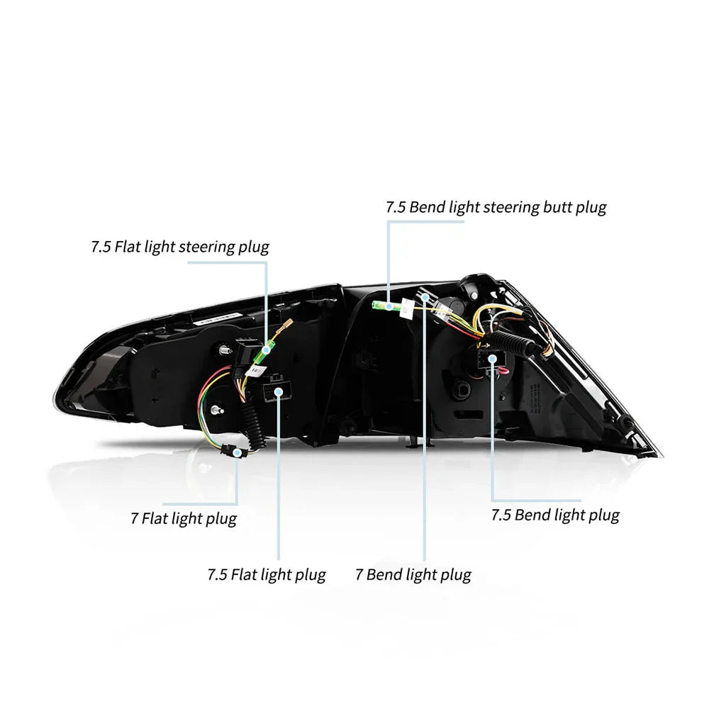 Vland LED Tail Light Assembly for 2013-2021 Volkswagen Golf MK7 MK7.5 Hatchback