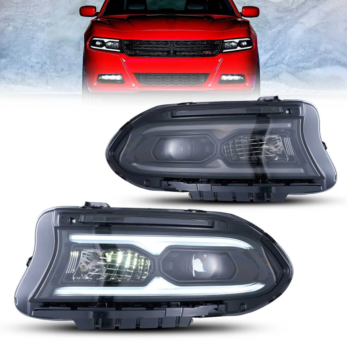 Vland LED Projector Headlights for 2015-2023 Dodge Charger Halogen Models