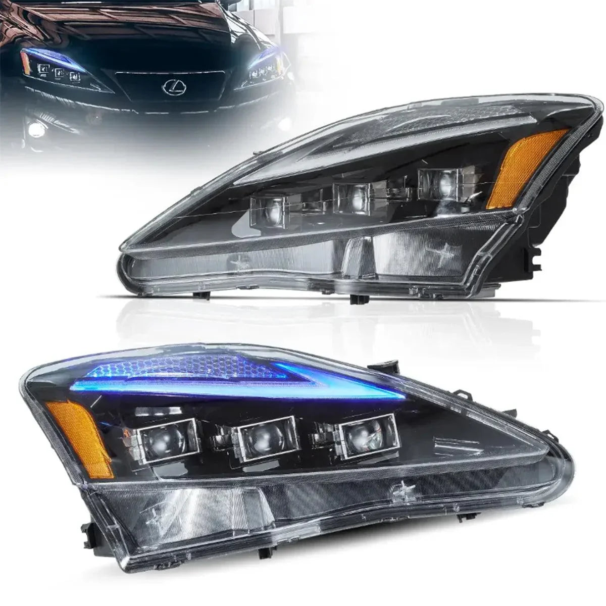 Vland LED Headlight Assembly for 2006-2012 Lexus IS250/IS250C/IS350/IS220d
