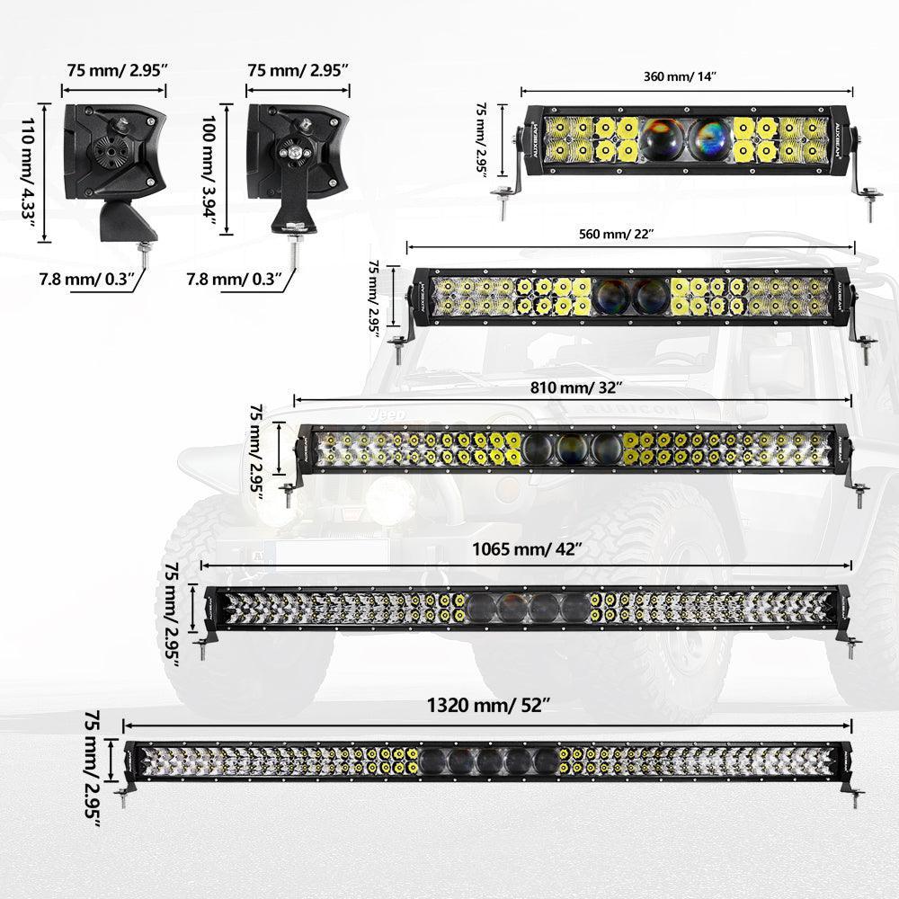 Auxbeam 32 Inch 5D-PRO Series 33000LM Spot Beam Off Road Led Light Bar