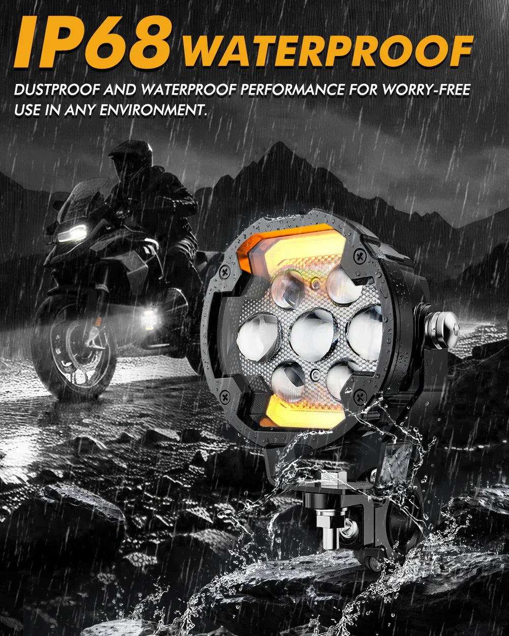 Auxbeam 4 Inch Motorcycle Auxiliary LED Spotlight