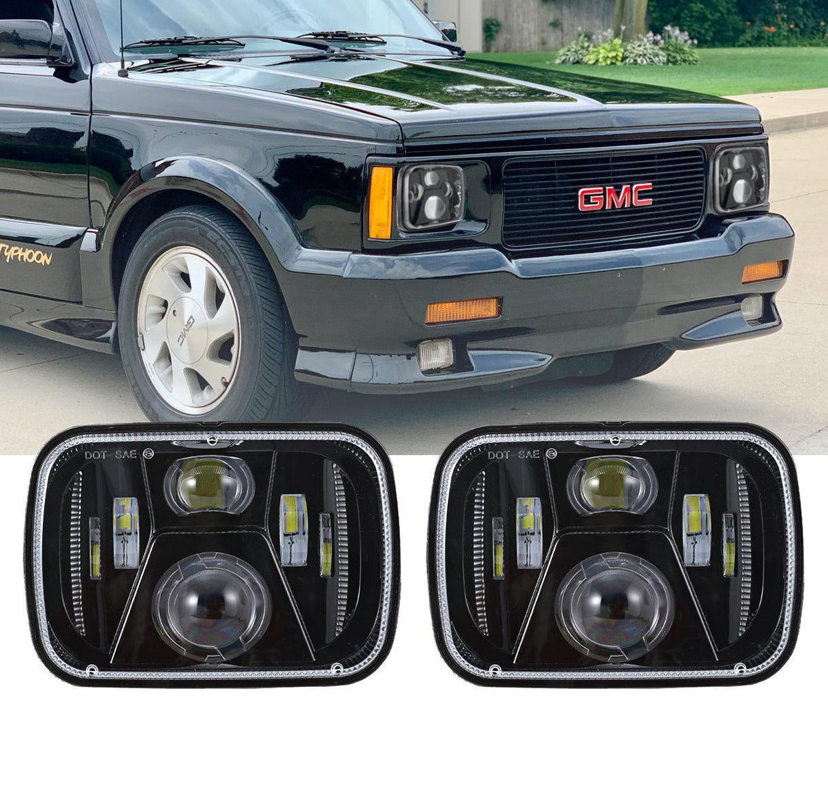 Auxbeam 110W 7x6 LED light Headlights for GMC