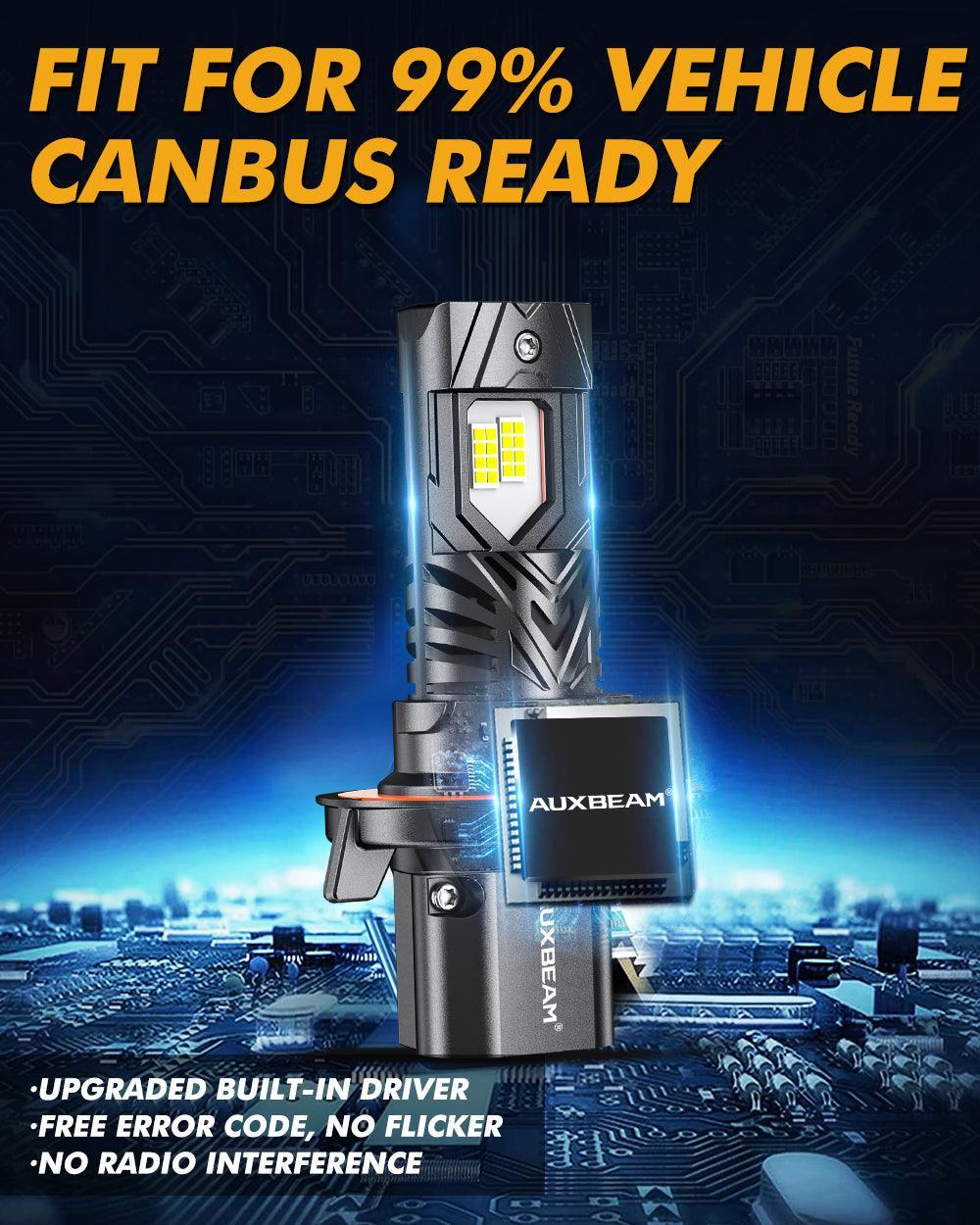 Auxbeam H13/9008 LED Headlight Bulbs Q40 Series Ultra- 120W 2 Bulbs