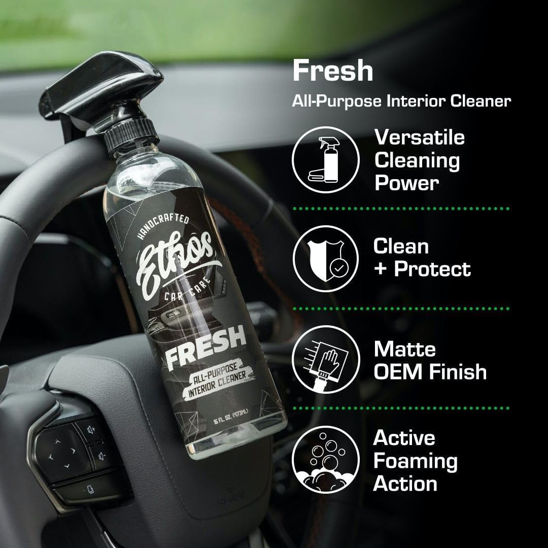 Ethos FRESH All-Purpose Car Interior Cleaner - Professional Multi-Surface Detailing Spray