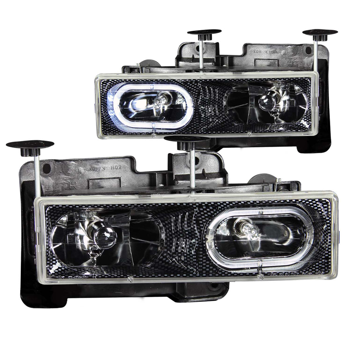 1992-1994 Chevrolet Blazer / 1988-1998 Chevrolet C1500 / 1992-1999 Chevrolet C1500 Suburban Crystal Headlight Set W/Halo