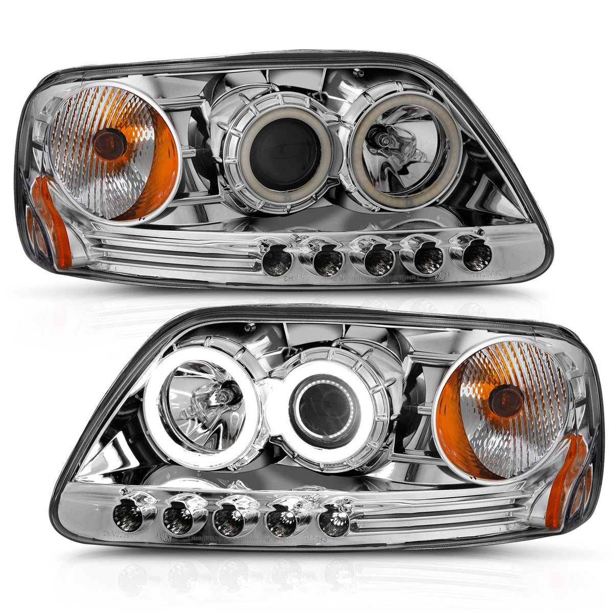 1997-2002 Ford Expedition / 1997-2003 Ford F-150 / 2004 Ford F-150 Projector Headlight Set W/Halo