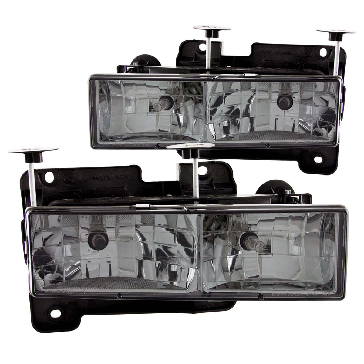 1992-1994 Chevrolet Blazer / 1988-1998 Chevrolet C1500 / 1992-1999 Chevrolet C1500 Suburban Crystal Headlight Set