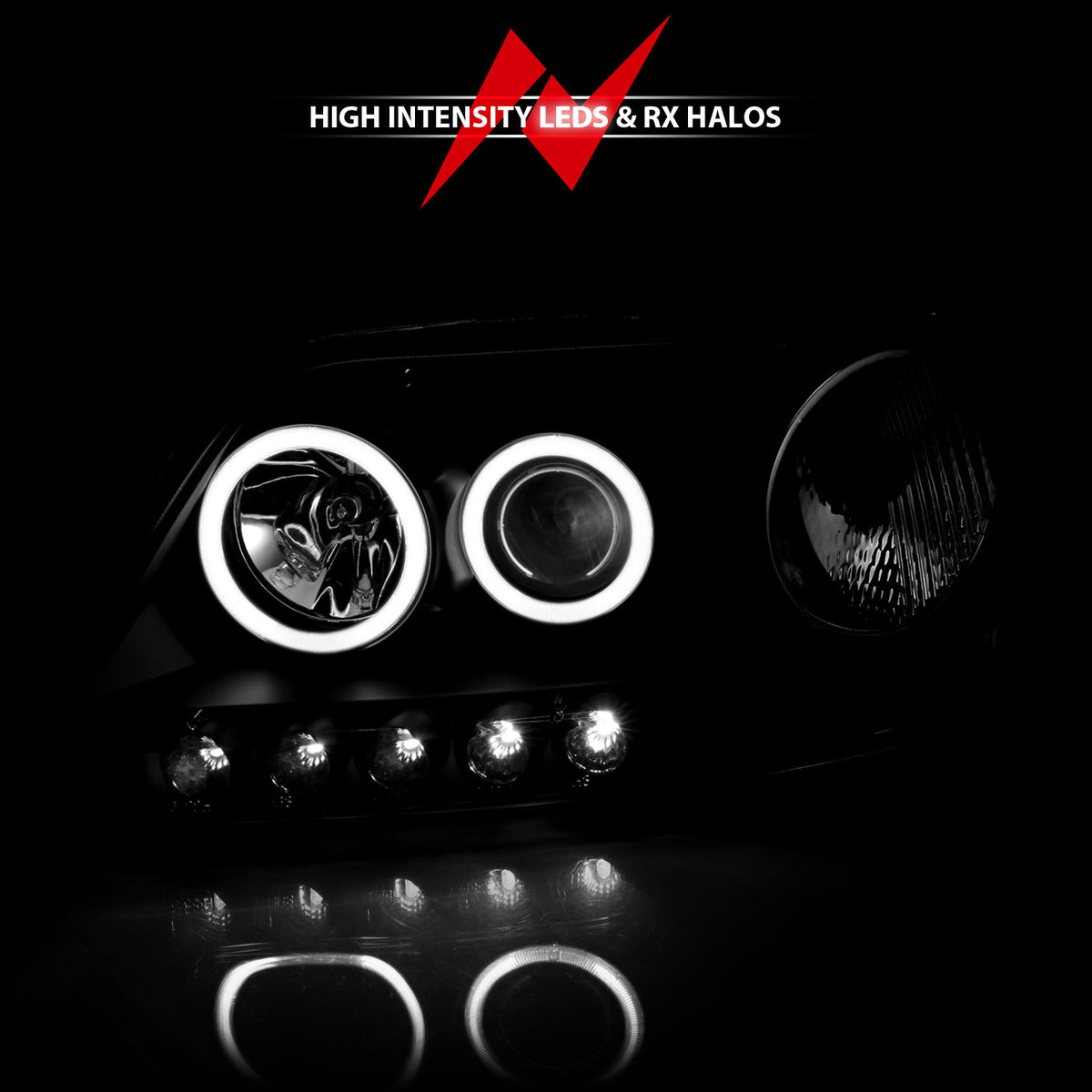 1997-2002 Ford Expedition / 1997-2003 Ford F-150 / 2004 Ford F-150 Projector Headlight Set W/Halo