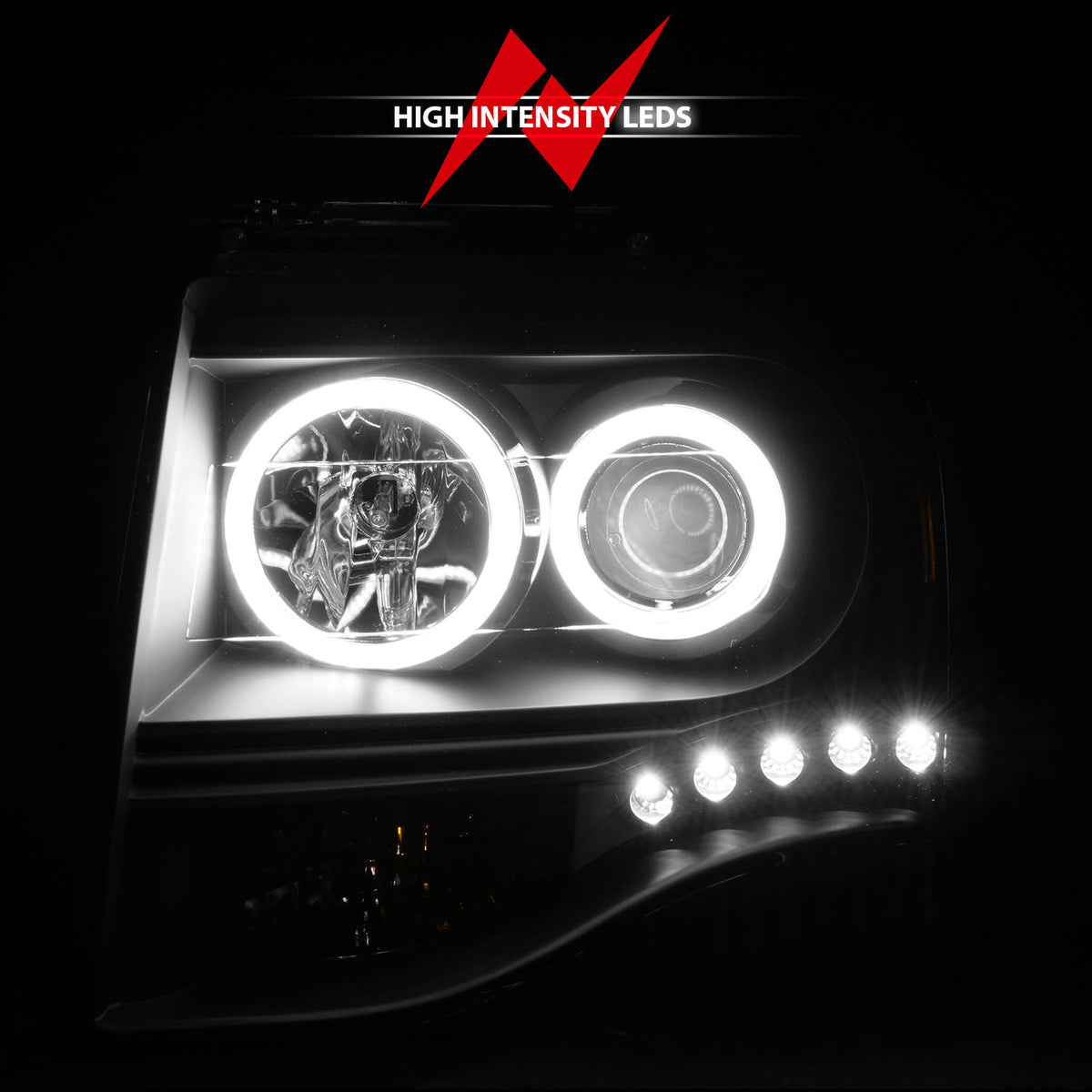 2007-2014 Ford Expedition Projector Headlight Set W/Halo