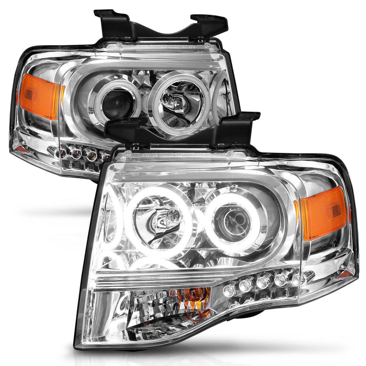2007-2014 Ford Expedition Projector Headlight Set W/Halo