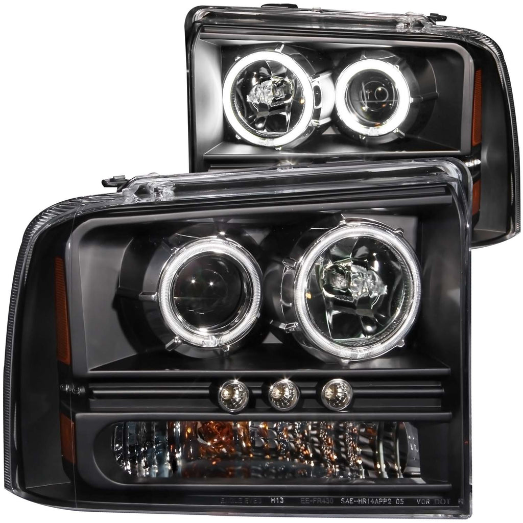2005 Ford Excursion / 2005-2007 Ford F-250 / 2005-2007 Ford F-350 Projector Headlight Set W/Halo