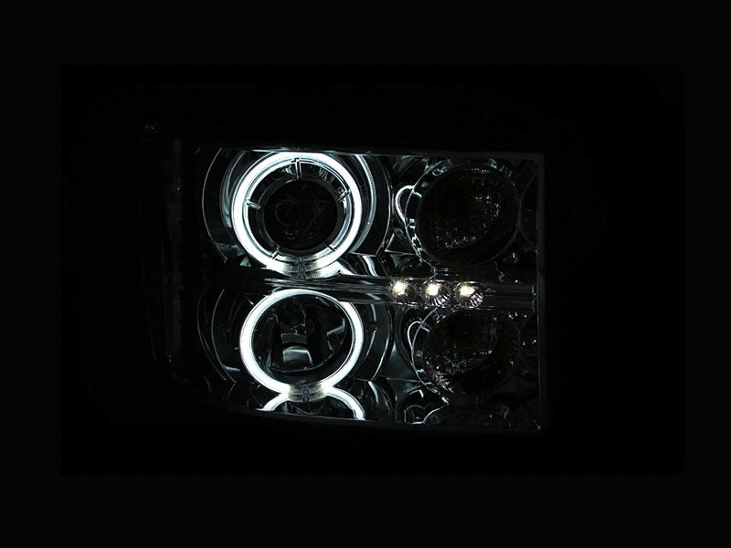 2007-2013 GMC Sierra / 2007-2014 GMC Sierra Projector Headlight Set W/Halo
